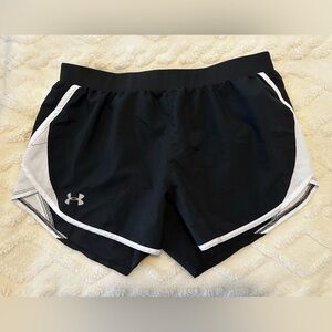 Under Armour Women's Black and White Athletic Shorts